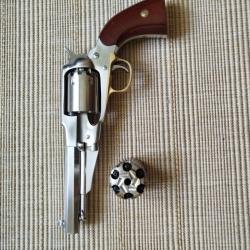 REVOLVER POUDRE NOIR UBERTI MODEL 1858 NEW ARMY INOX CAL 44 CANON 5-1/2, 6 COUPSEt 1 Barillet en +
