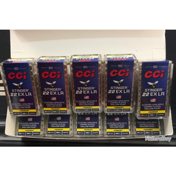 Lot de 500 munitions 22LR CCI Varmint 32grains, 499m/s