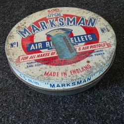 Boîte pleine de plombs vintage MARKSMAN - .177 cal / No.1 - Made in England vintage collection