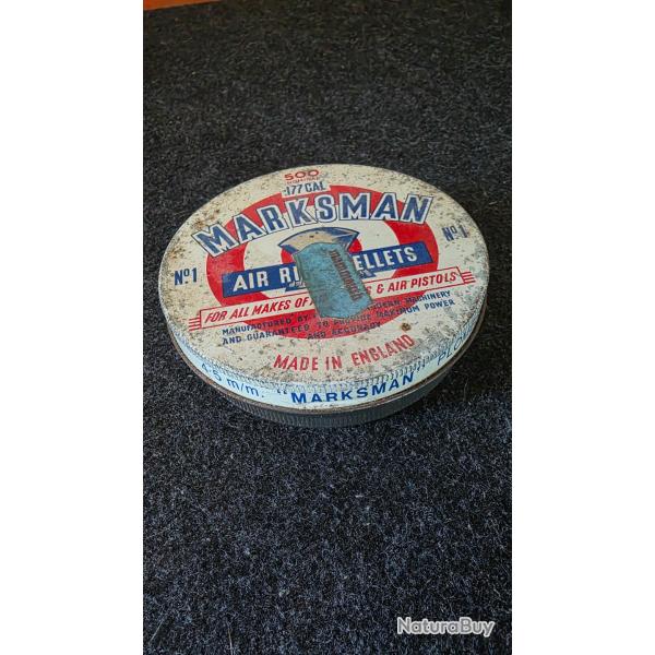 Bote pleine de plombs vintage MARKSMAN - .177 cal / No.1 - Made in England vintage collection
