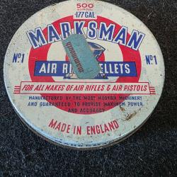 Boîte vide de plombs vintage MARKSMAN - .177 cal / No.1 - Made in England vintage collection