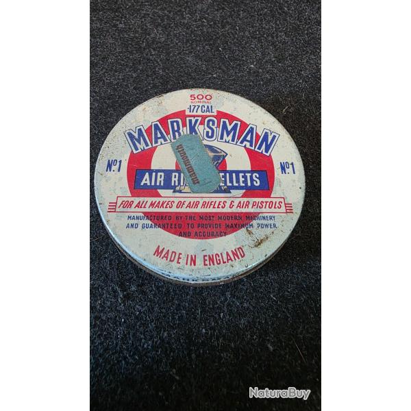 Bote vide de plombs vintage MARKSMAN - .177 cal / No.1 - Made in England vintage collection