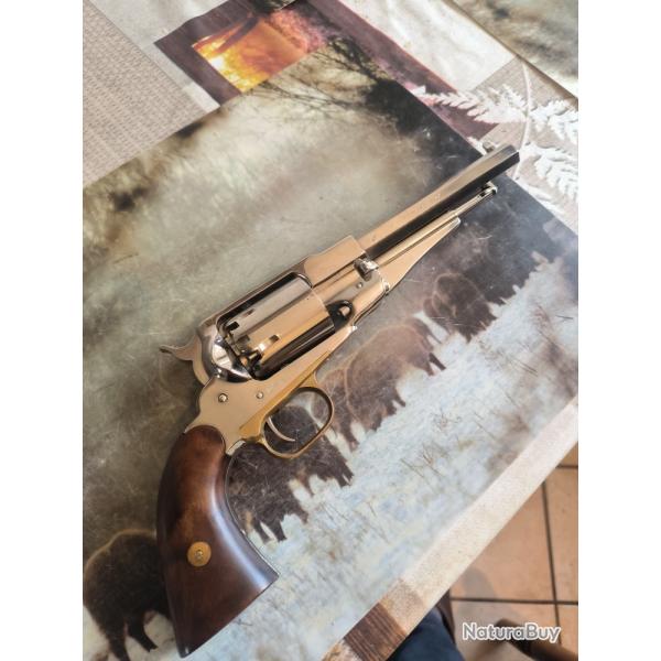 rplique pietta 1858 remington en acier nikel cal 36 poudre noire comme neuf na jamais servi