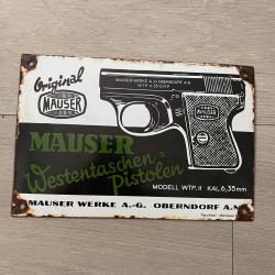une plaque émaillée allemande Mauser ww2