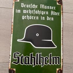 une plaque émaillée stahlhelm ww2
