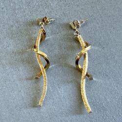 Boucles d'oreilles cocktail en or massif 18 carats - clous