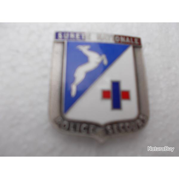 insigne suret nationale police secours!!TRES RARE!!