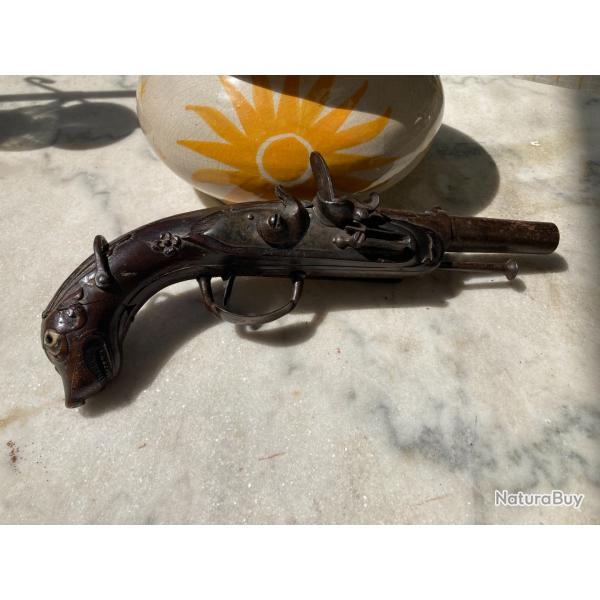 pistolet ancien silex
