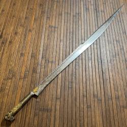 BEAU GRAND SABRE ORIENTALE FLISSA XlX éme LAME GRAVÉ ET INCLUSION DE LAITON KABYLIE