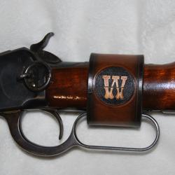 verrou levier sous garde en cuir  pour Winchester