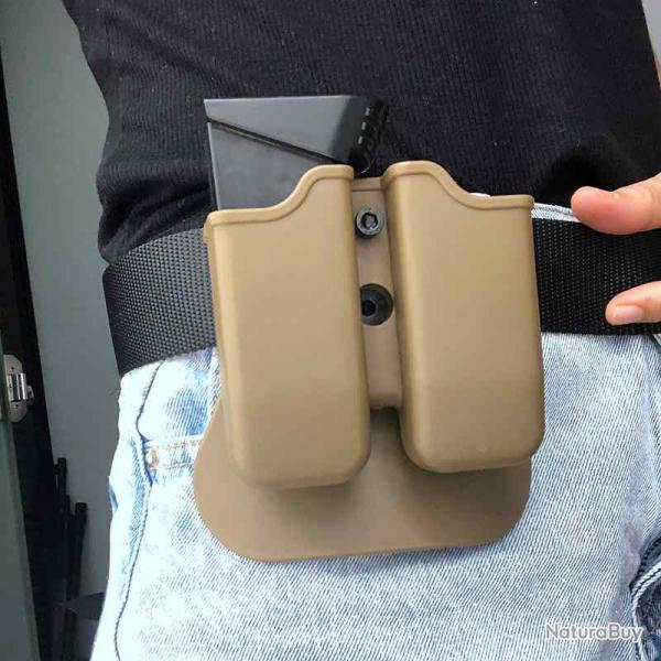 Double porte-inspirer universel 9mm .40 Mag-**SAND