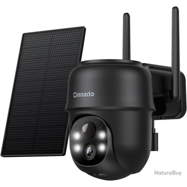Camera Surveillance WiFi Exterieure sans Fil - 2K Camera Exterieur sans Fil Panneau Solaire, 360PTZ
