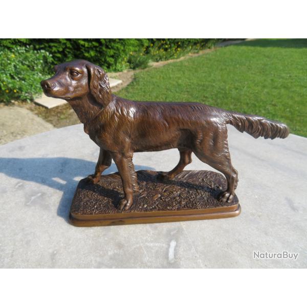 Jules BENNES (1878-1951)  Chien  l'arrt  sculpture en bronze  patine brune nuance (XIX-XX)