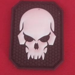 écusson PVC skull  système scratch 5/3 cm