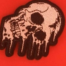 écusson brodé SKULL système scratch 6/4 cm