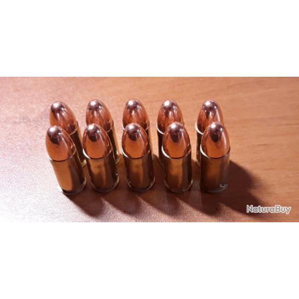 ** UNIQUE ** 10 x Cartouches 9mm neutralises tuis Nickels pour collection ou manipulation