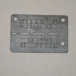 PLAQUE D'IDENTITE STALAG-I A Nr 17987 FZ-PRISONNIER DE GUERRE-1939/1945
