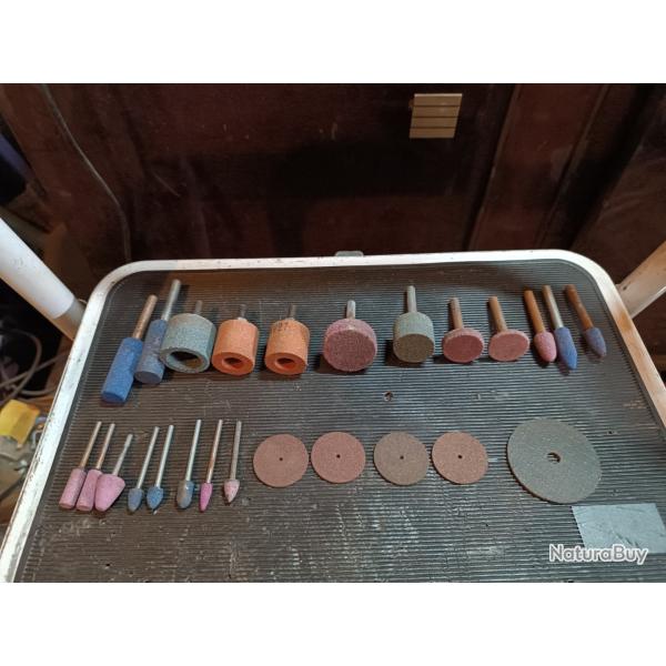 Lot petites meule sur tige afftage rectification professionnelle