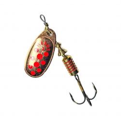 Cuiller Tournante Mepps Comet Cuivre Points Rouges 2g n°0