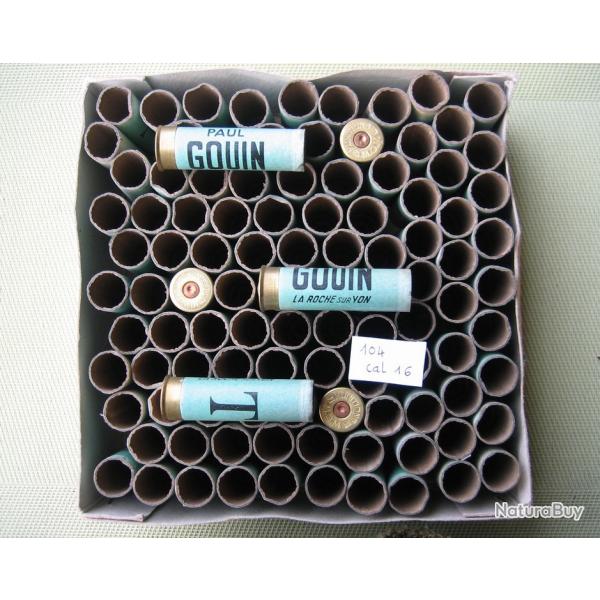 104  Douilles carton cal  16 / 65  tires une fois  Paul  Gouin