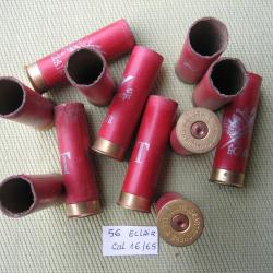Lot  de  56 Douilles carton  cal  16 / 65  tirées une fois  éclair