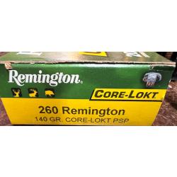 REMINGTON CORE-LOKT 260 REM 140 GR BOITE DE 20
