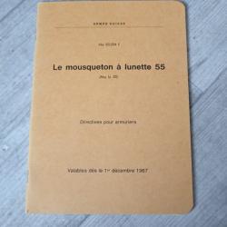 Rare notice technique pour armurier : Mousqueton à lunette 55 (K31 suisse)