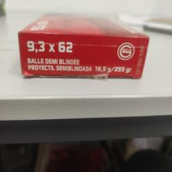 1 EUROS SANS PRIX DE RESERVE !!! LOT DE 20 BALLES GECO CALIBRE 9.3X62 TEILMANTEL 16.5 GRAMMES!!