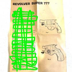 Ancienne Notice REVOLVER SUPER 777