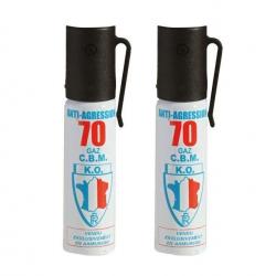 Pack de 2 Bombes aérosol de defense au gaz lacrymogène 25ML