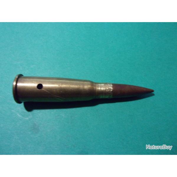 1 munition 8x50R Lebel ( TS-4-28-I ) tui laiton, balle blinde cuivre, amorce MGM 000, neutralise