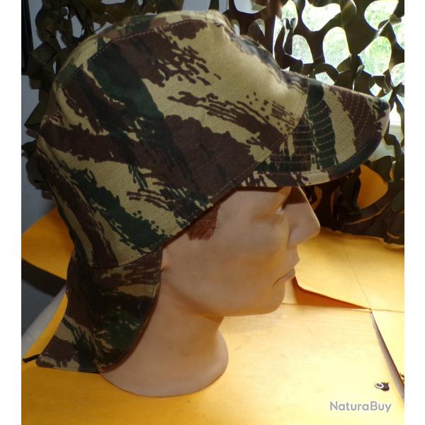 ARMEE AMERICAINE U.S : CASQUETTE AVEC NUQUIERE CAMOUFLEE , TYPE BIGEARD , TAILLE 7 1/4 SOIT TAILLE F