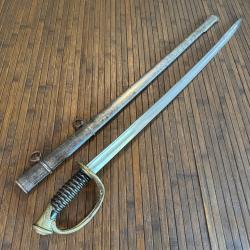 SABRE 1845-55 D'ADJUDANT D'INFANTERIE FRANÇAIS DANS SON FOURREAU