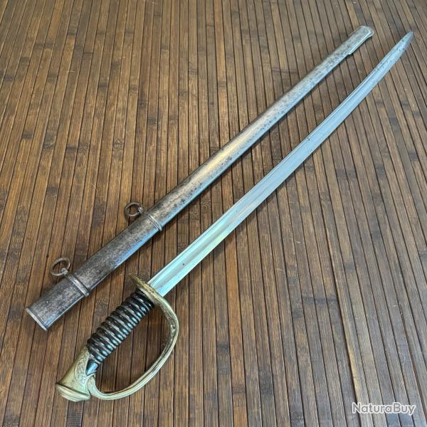SABRE 1845-55 D'ADJUDANT D'INFANTERIE FRANAIS DANS SON FOURREAU