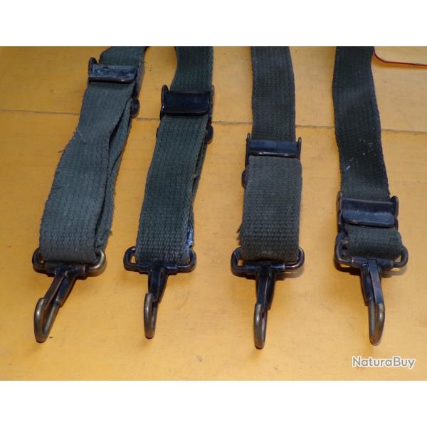 LOT DE 4 ATTACHES  POUR BRELAGE EN TISSU DE L'ARMEE AMERICAINE POUR REPARATION  , ETAT VOIR PHOTOS.