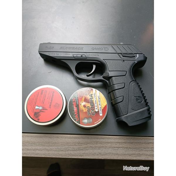 A vendre revolver PT 85 gamo a gaz CO2  calibre 4,5 tat impeccable