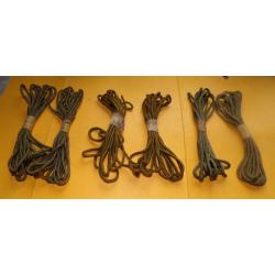 LOT DE 3 PAIRES DE SUSPENTES DE 3 METRES DE LONGUEUR UTILISEES POUR FAIRE DES LACETS PAR LES MILITAI