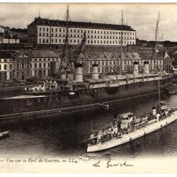CPA - Marine Militaire - BREST-Vue sur le Port de Guerre N°1554