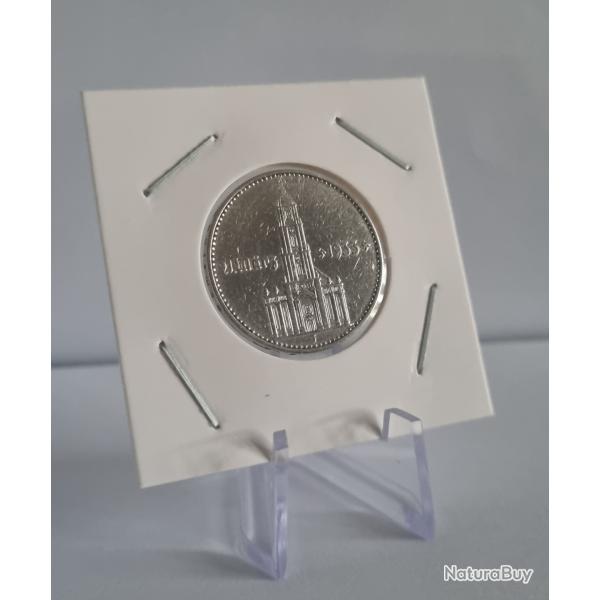 Trs Rare 2 Reichsmark Argent 1934 J , Commmorative , Allemagne , IIIme Reich , WW2 , WWII