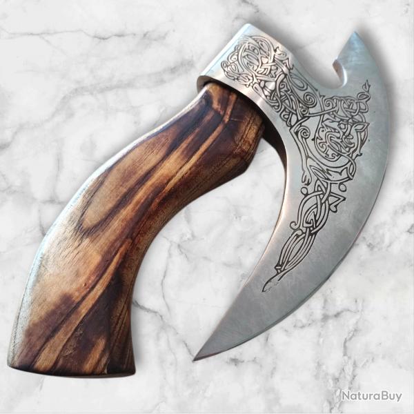 Hachette Viking Artisanale - Manche Bois, Gravure lectrolytique, 28cm - Pice de Collection