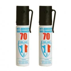 Pack de 2 Bombes aérosol de defense au gel lacrymogène 25ML