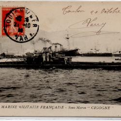 CPA - Marine Militaire Fran&ccedil;ais - Sous-Marin "CIGOGNE" N&deg;1180