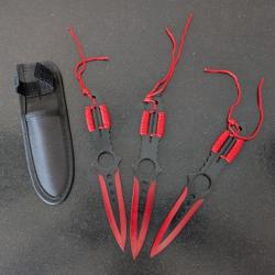 LOT DE 3 COUTEAUX D'ENTRAINEMENT NON TRANCHANT AVEC POCHETTE CEINTURE EN NYLON DP1000