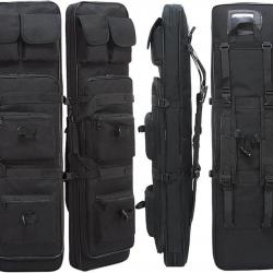 Étui Souple Tactique de Fusils Pistolets Sac à Dos Transport Carabine Chasse Airsoft Tir Noir 85cm