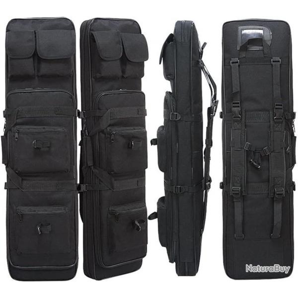 tui Souple Tactique de Fusils Pistolets Sac  Dos Transport Carabine Chasse Airsoft Tir Noir 85cm