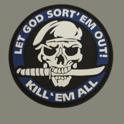 ÉCUSSON BRODÉ SKULL  SYSTÈME SCRATCH 8 CM