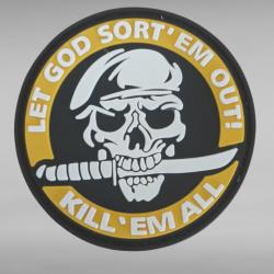 ÉCUSSON BRODÉ SKULL LEGIONNAIRE SYSTÈME SCRATCH 8/8CM