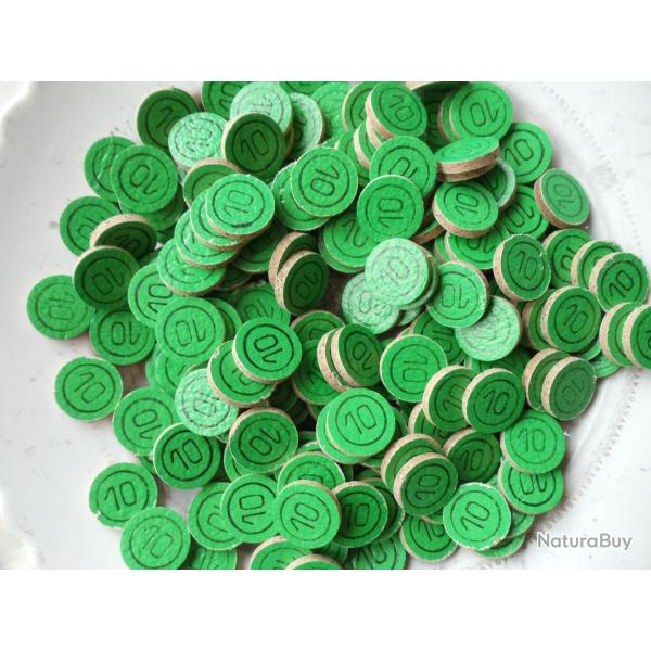lot de 100 rondelles lige  en calibre 12.n10 verte.