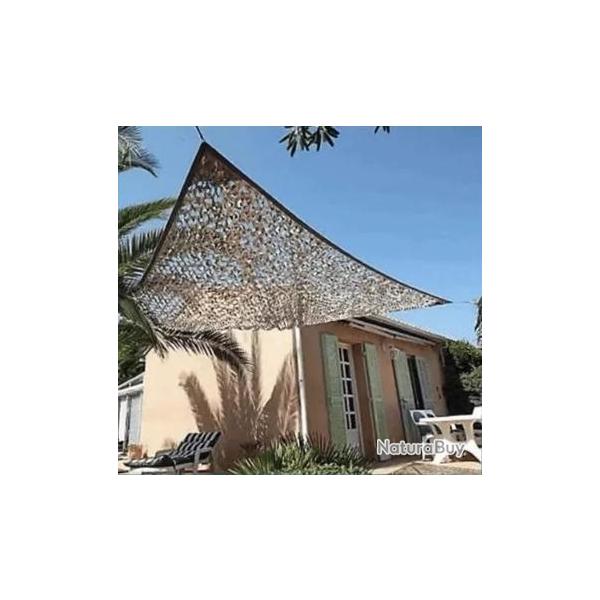 Filet de camouflage triangulaire 80% d'ombrage - Sable 3x3m Sable