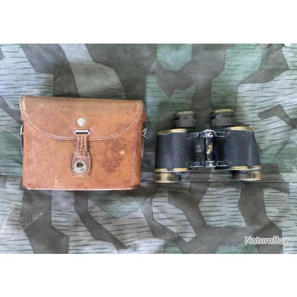 Jumelles Officier militaires suisses WWII - Kern Aarau 830 (1943) + tui cuir original
